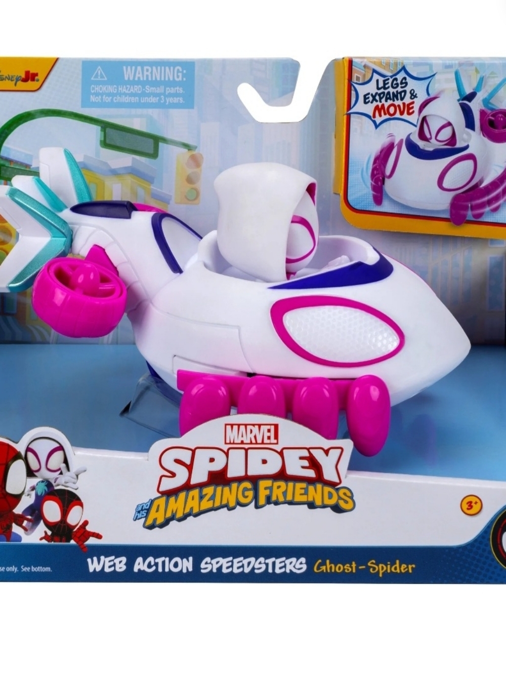 Marvel Spidey & Amazing Friends Ghost-Spider Speedster Car - Legs Expand !